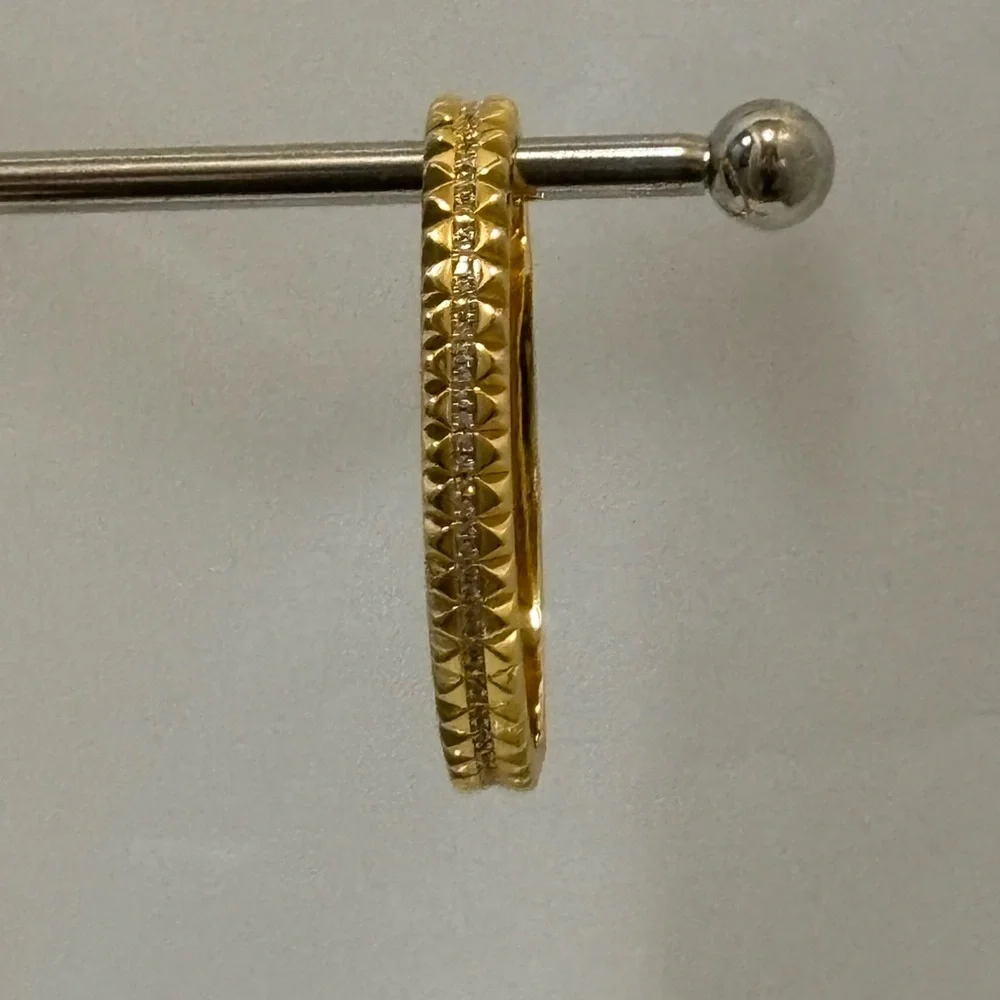 Hjane Jewels-Spike Pave Bangle Cuff in 18K Gold plated Stainless Steel